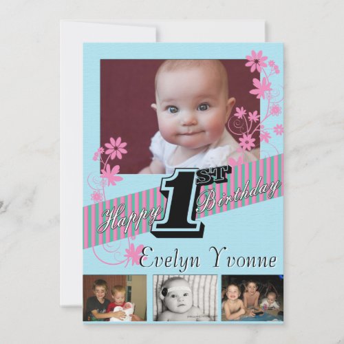happy 1st Birthday Custom Invitation