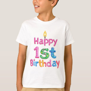 Happy 1st Birthday – Celebration Text Design T-Shirt