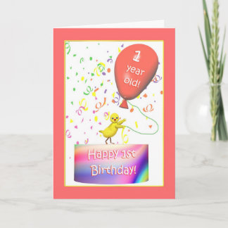 Happy 1st Birthday Chicken Card