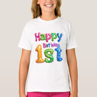 Happy 1st Birthday – Colorful Balloon Design  T-Shirt