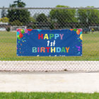 Happy 1st Birthday Colorful Balloons Blue