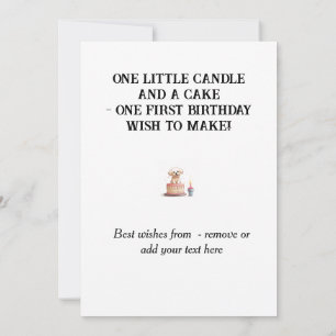 Happy 1st Birthday Congratulations, Name & Puppy,  Card