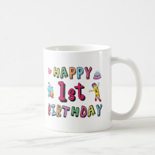 Happy 1st Birthday for 1 year old Kids B-day Coffee Mug