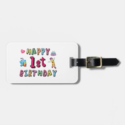 Happy 1st Birthday for 1 year old Kids B_day Luggage Tag