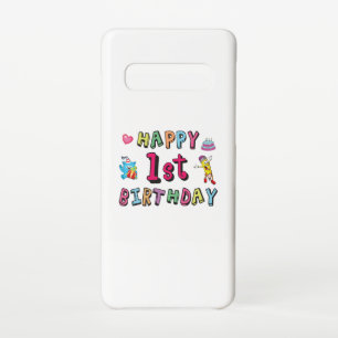 Happy 1st Birthday for 1 year old Kids B-day Samsung Galaxy S10 Case