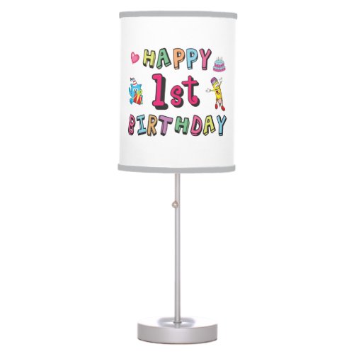 Happy 1st Birthday for 1 year old Kids B_day Table Lamp