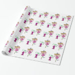 Happy 1st Birthday Girl (pink Princess Fairy) Wrapping Paper at Zazzle