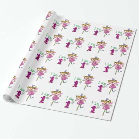 Happy 1st Birthday Girl (pink Princess Fairy) Wrapping Paper
