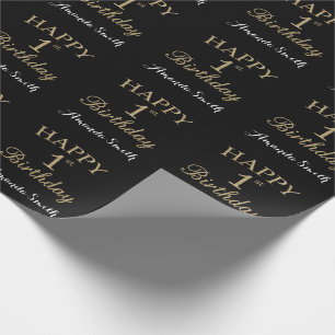 Happy 1st Birthday Gold Glitter Wrapping Paper