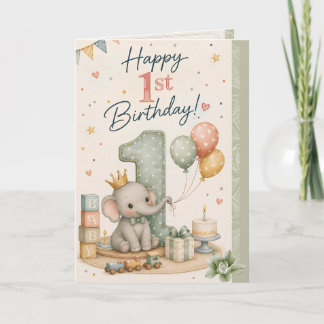 Happy 1st Birthday Greeting Card | First Birthday