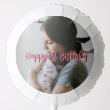 Happy 1st birthday kids baby mother red orange sty
