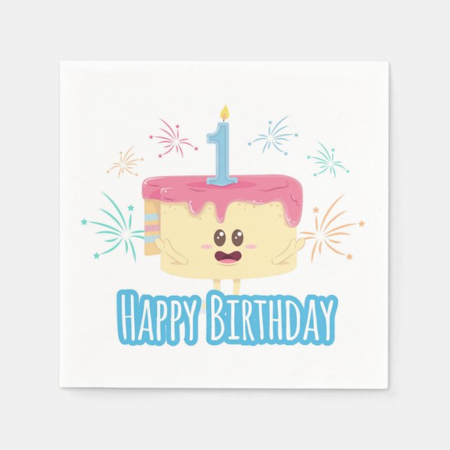 Happy 1st Birthday Napkins (Front)