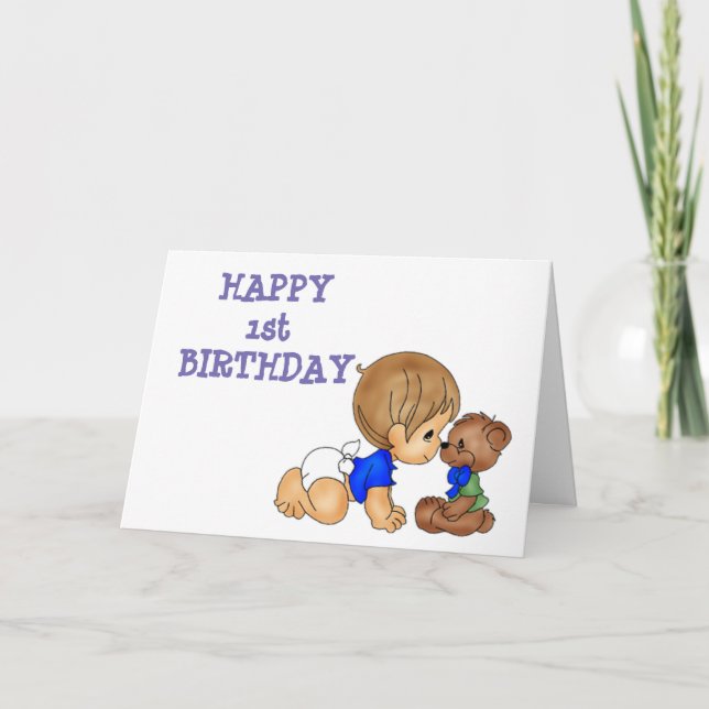 **HAPPY 1st  BIRTHDAY" SPECIAL BABY BOY Card (Front)