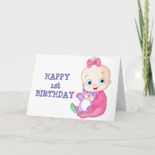 **HAPPY 1st BIRTHDAY" SPECIAL BABY GIRL Card