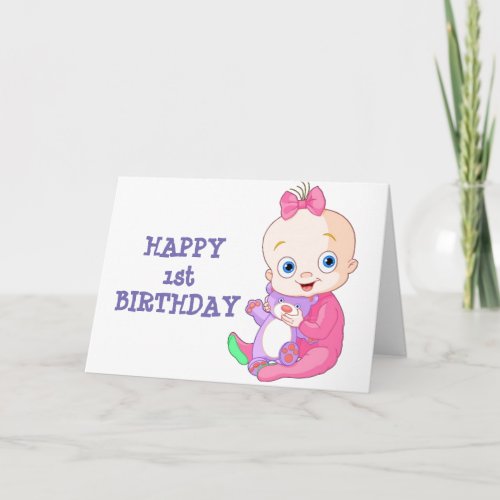 HAPPY 1st  BIRTHDAY SPECIAL BABY GIRL Card