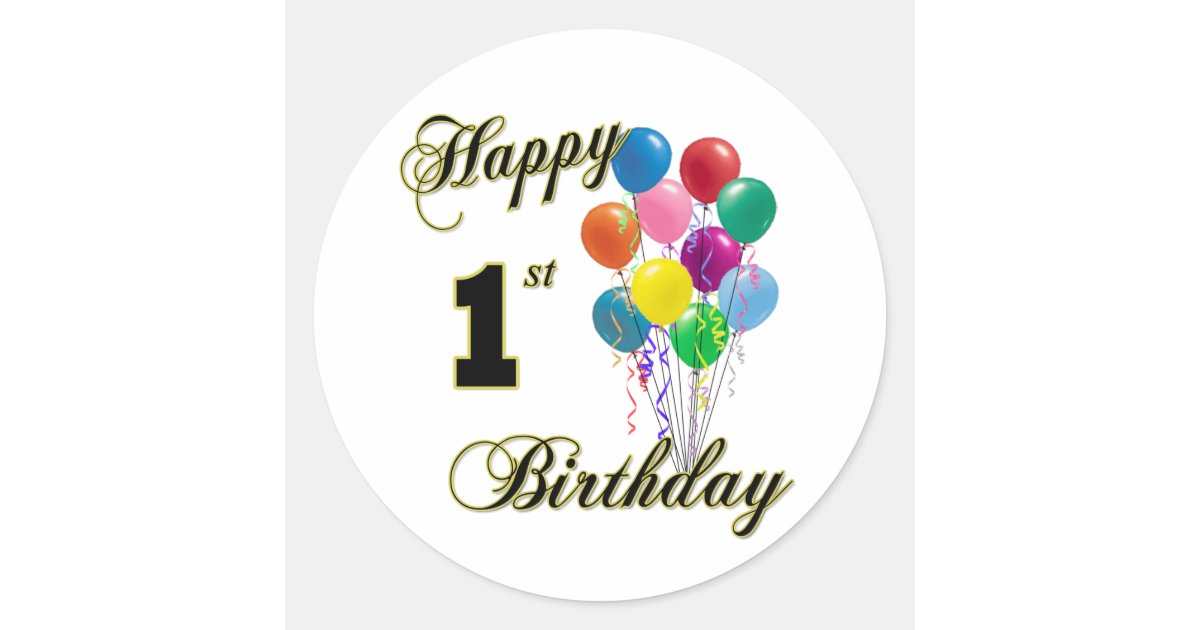 Happy 1st Birthday Sticker Zazzle