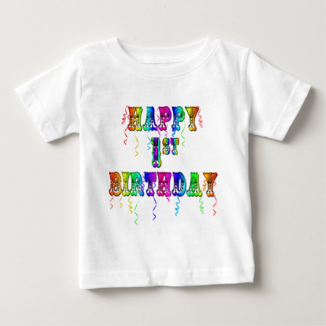 Happy 1st Birthday T-Shirt and (Front)