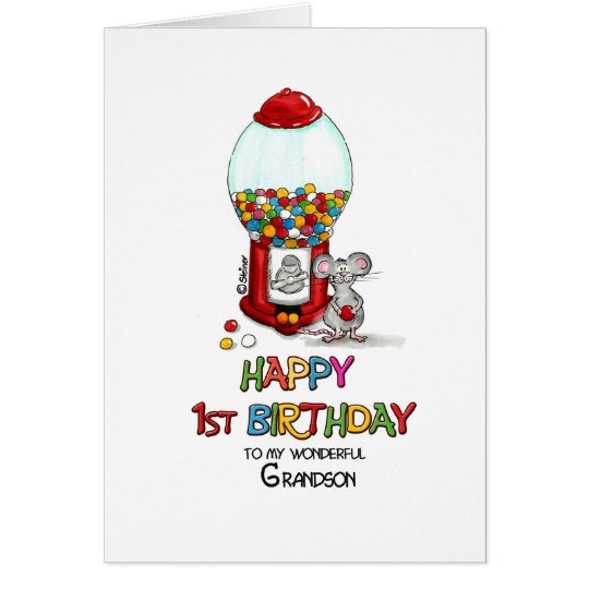 Happy 1st Birthday to my wonderful Grandson Card