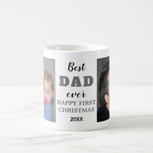 Happy 1st Christmas 2020 Best Dad Ever 2 Photo Coffee Mug