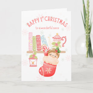 Happy 1st Christmas to Niece Card
