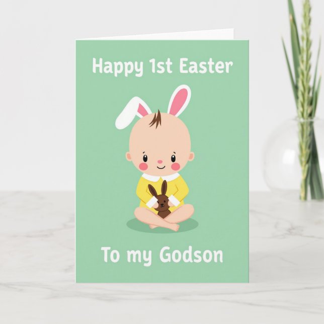 Happy 1St Easter Godson Card (Front)