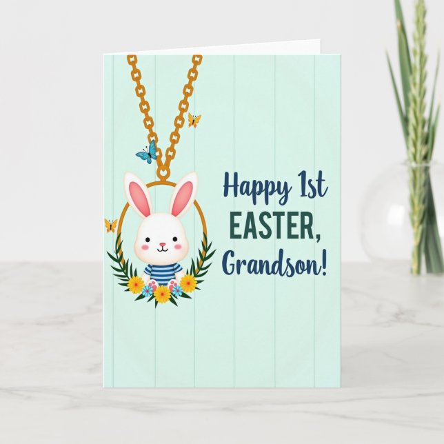 Happy 1St Easter Grandson Card (Front)