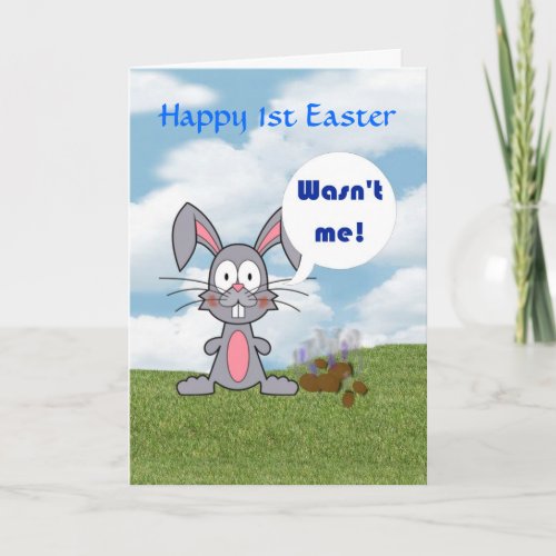 Happy 1st Easter with bunny babys first easter Holiday Card