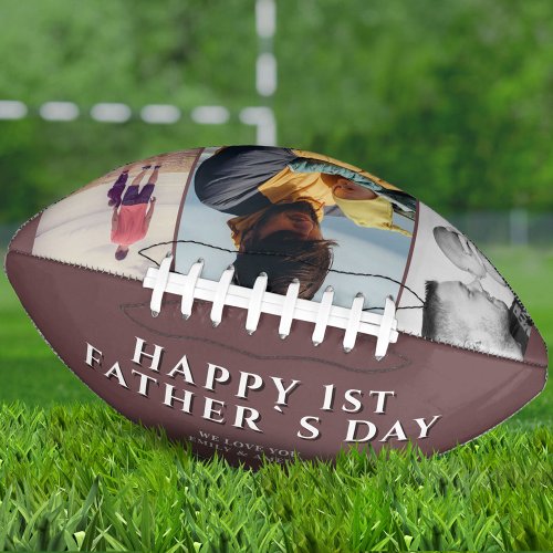 Happy 1st Fathers Day 3 Photo Collage Football