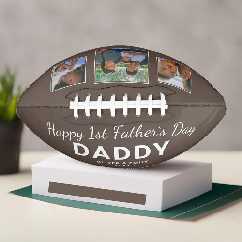 Happy 1st Fathers Day Dad Keepsake 3 Photo  Football