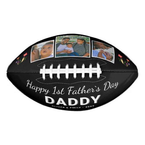 Happy 1st Fathers Day Daddy Keepsake 3 Photo  Football