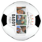 Happy 1st Father`s Day Daddy Keepsake 3 Photo Soccer Ball (Rotated)