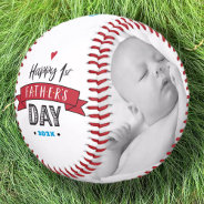 Happy 1st Father’s Day, Red Banner Bold Typography Baseball at Zazzle