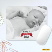 Happy 1st Father’s Day Red Banner, Bold Typography Mouse Pad at Zazzle