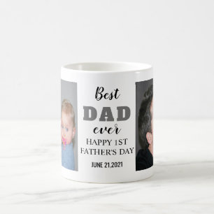 Happy 1st Father's Day 2026 Best Dad Ever Photo Coffee Mug