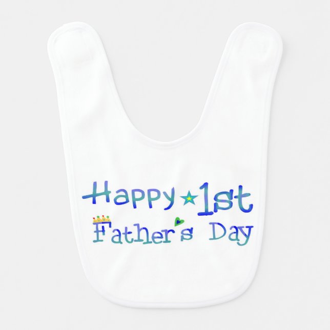 Happy 1st Father's Day Baby Bib (Front)