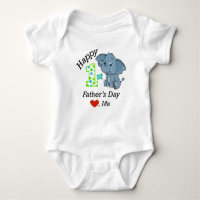 Happy 1st Father's Day Baby Bodysuit