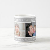 Happy 1st Father's Day Best Dad Ever 4 Photo Coffee Mug (Center)