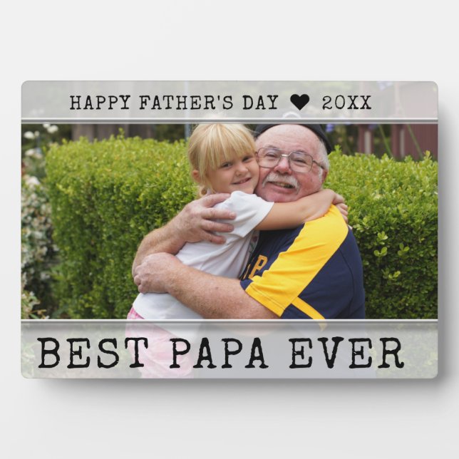 Happy 1st Father's Day Best Papa Ever Photo   Plaque (Front)