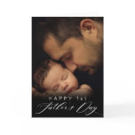 Happy 1st Father's Day Elegant Script 2 Photo Holiday Card Happy 1st Father's Day Elegant Script 2 Photo Holiday Card