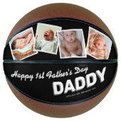 Happy 1st Father's Day Keepsake Basketball (Front)