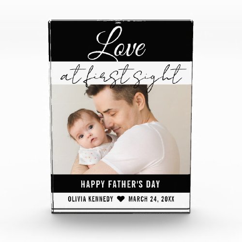 Happy 1st Fathers Day Love At First Sight Baby Photo Block