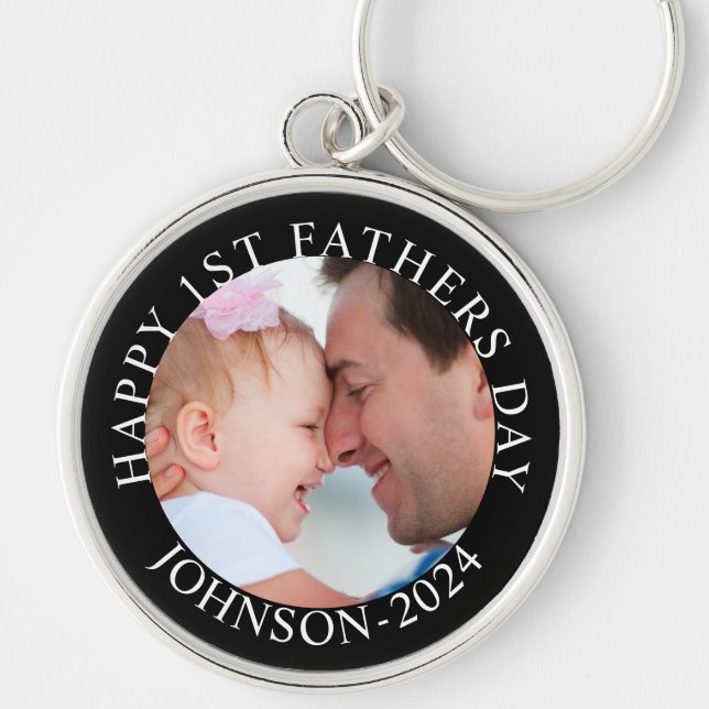 Happy 1st Fathers Day. My Cute Daddy Keychain (Front)