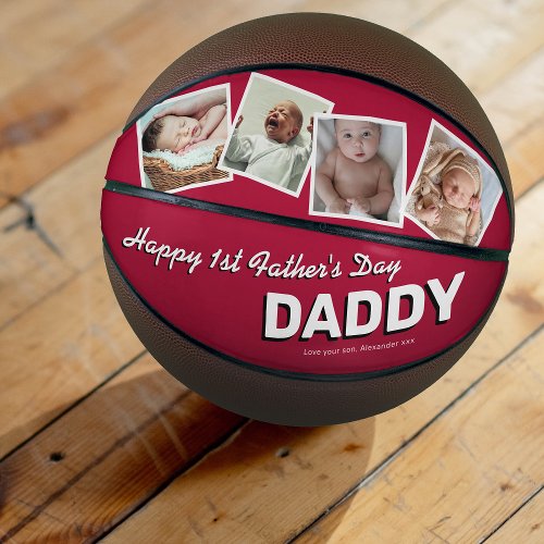 Happy 1st Fathers Day Photo Collage Basketball