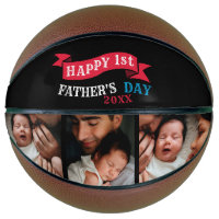 Happy 1st Father's Day Photo Collage Typography Basketball