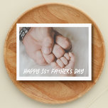 Happy 1st father's day photo holiday postcard<br><div class="desc">elegant Happy first father's day photo Holiday Postcard</div>