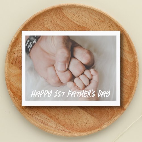 Happy 1st fathers day photo holiday postcard