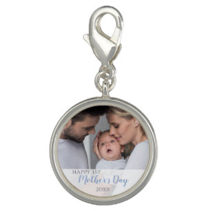 Happy 1st Mothers Day 2022 Baby Boy Photo Charm