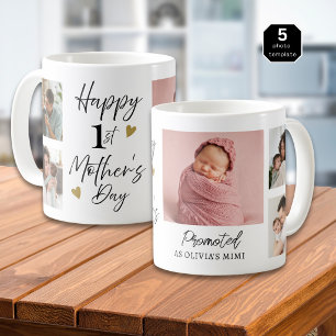 Happy 1st Mothers Day As Mimi 5 Photo Collage  Coffee Mug