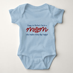 Happy 1st Mother's Day Baby Bodysuit