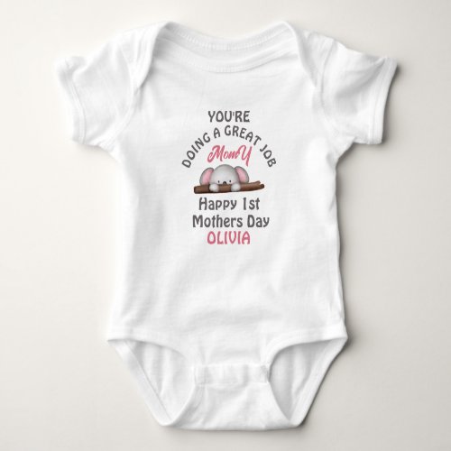 Happy 1st Mothers Day Baby koala Baby Bodysuit